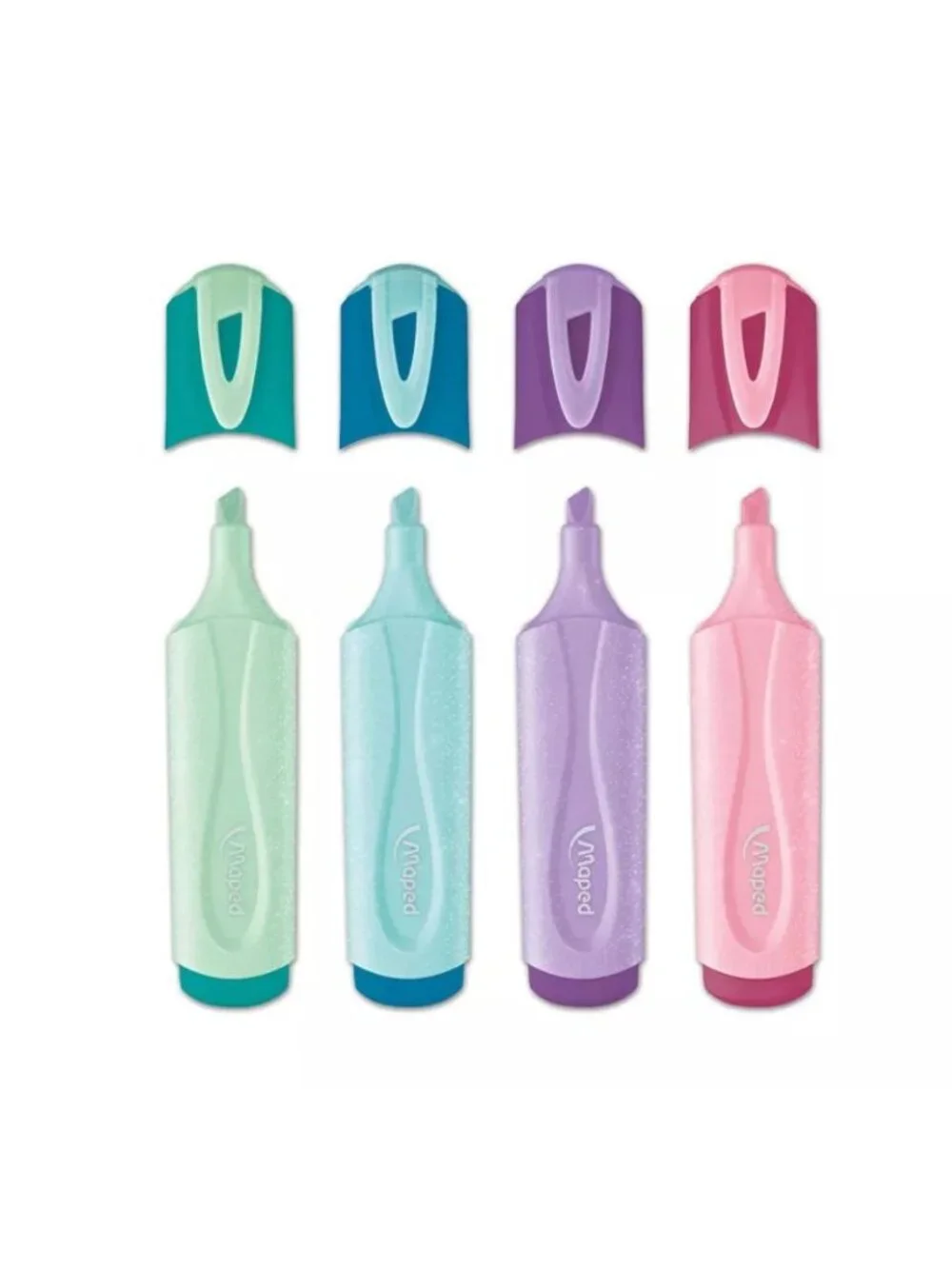Set of 2 - Maped Glitter Pastel Highlighters - Pack Of 4 With Recyclable Packagi